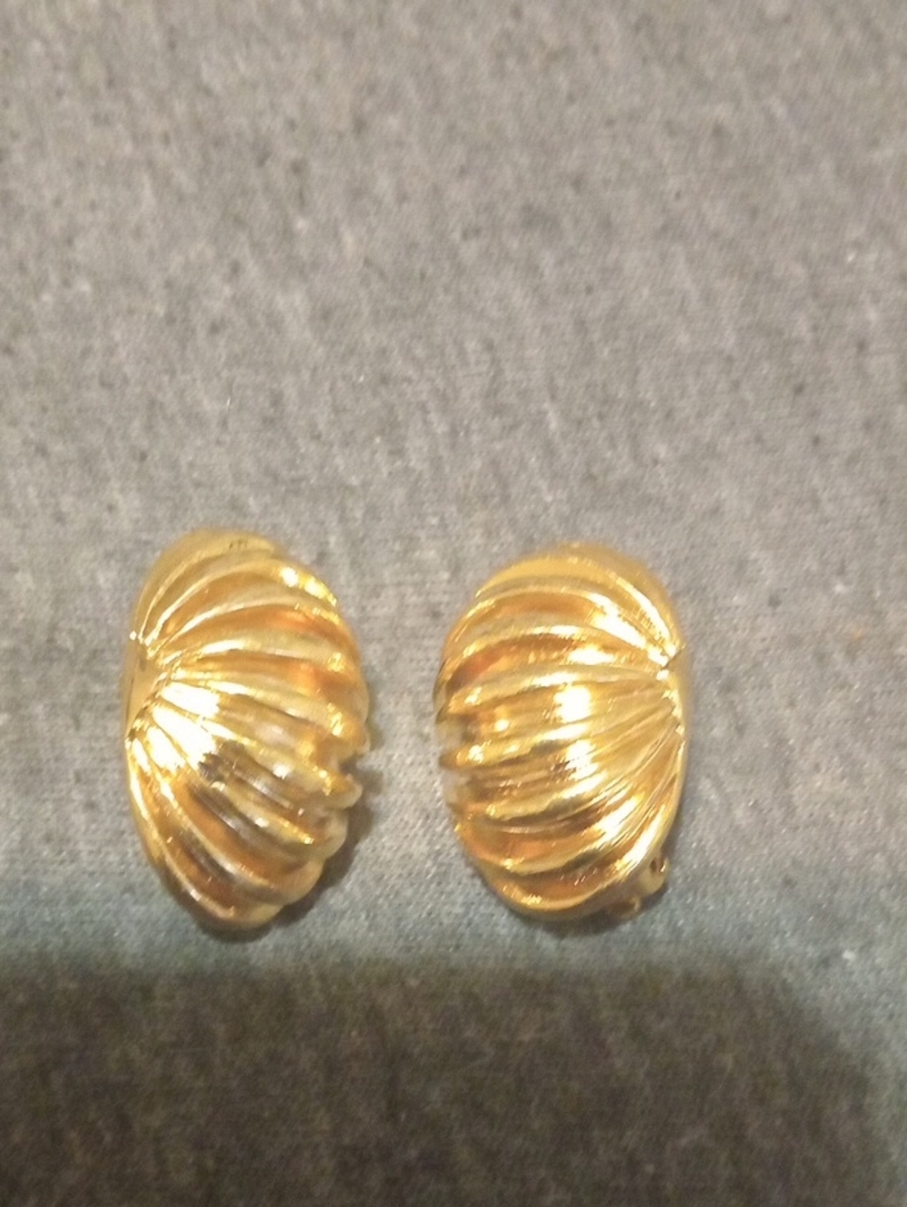 Gold Shell-Style Clip Earrings - Women Jewelry
